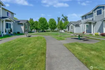 View back to the street from park area