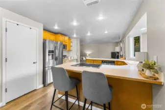 Large kitchen with walk-in pantry