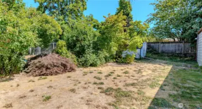 Backyard area with Shed that locks.