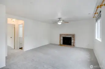 Rec room with gas fireplace