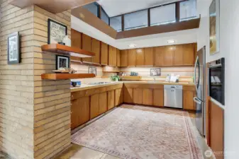 Clerestory windows in the kitchen