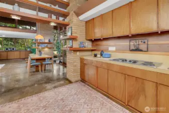Thoughtful flow from kitchen to dining to living room