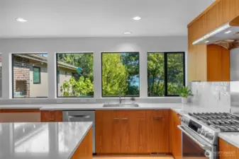 Such privacy and lovely views to be had from the kitchen sink.