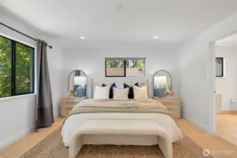 Bedroom Suite #1 with 3/4 bath and adjoining office/sitting room. Multigenerational living option.