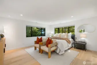 Bedroom Suite #3 with walk in closet, spa-like full bath and adjoining office/sitting room with views.