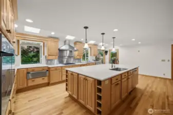 Spacious Kitchen Island with Large Prep Area and Second Sink