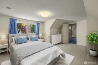 Virtually Staged- Spacious Bedroom with Ample Storage Solutions