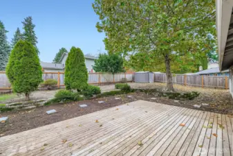 Huge BBQ deck off family room and kitchen. Great for playing and entertaining!