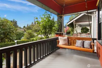 Large front porch with swing.