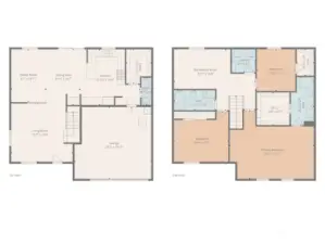 Lower and upper floorplans