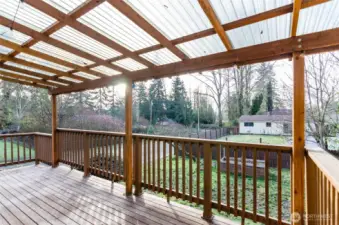 Covered deck area is perfect for entertaining
