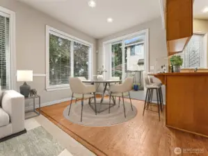 Dinette off kitchen and sliding glass door to patio-virtual staging