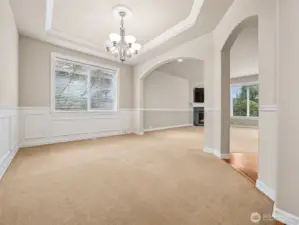 Formal dining, family room on main floor