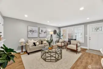 Newer windows and custom shutters.