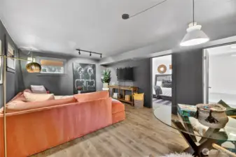 Spacious family room for cozy movie nights.