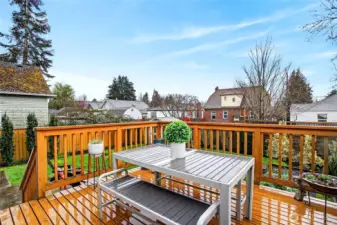 Newer deck overlooking the beautiful yard.