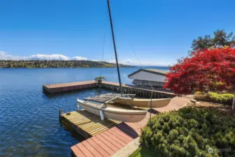 PRIVATE DOCK with deep water moorage, grandfathered covered boat lift, sailboat and shore boat lifts. Dock can host a 50' yacht.