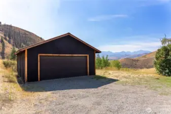 Detached garage and room for guest parking