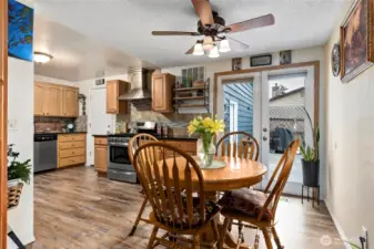 Cook inside or just outside your door through the beautiful french doors.