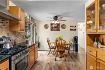 Kitchen is open to dining room.