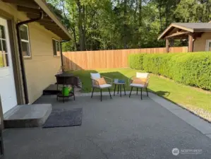 Gated entrance and fully fenced back yard for pets and security