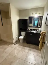 3/4 bathroom with easy to step into shower