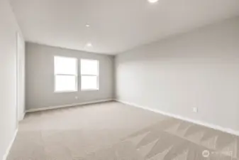Primary bedroom; Colors, finishes, and options will vary.