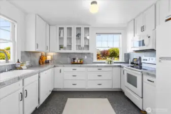 Remodeled kitchen off the private entrance.