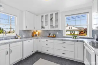 Lots of natural light in this beautiful kitchen!