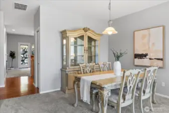 Dining "corner". Table and hutch could be included if you'd like.