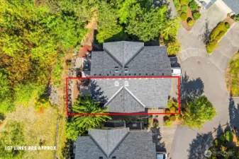 View from above with the brand new roof!