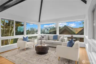 Flooded with light and views.