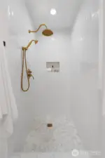 Luxury walk-in shower too.