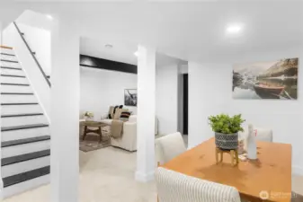 Plenty of space Downstairs. has 2 separate entry's plus garage entry seen here.