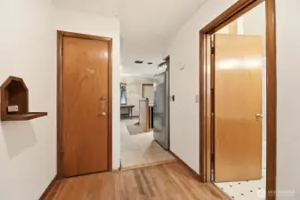 Fun built in for house phone and storage closet that can be locked.