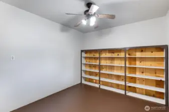 Tons of storage shelves in Office/Bonus shed