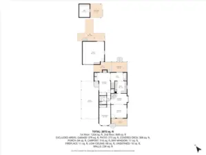 Main house first floor and Office/Bonus shed