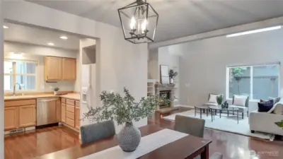 View From Dining Room Towards Great Room And Kitchen