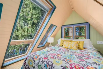 A clever VELUX balcony window opens out fully, allowing you to step outside into the dramatic, natural surroundings.