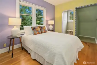 Across the hall is another lovely bedroom.