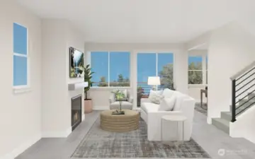 Great room with gas fireplace