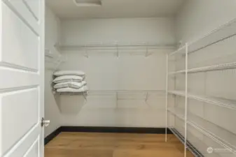 Primary bedroom walk-in closet