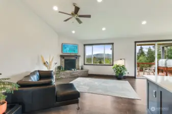 Living room - Enjoy the open floor plan and the stunning mountain view from the couch