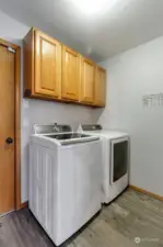 Laundry room off of garage area