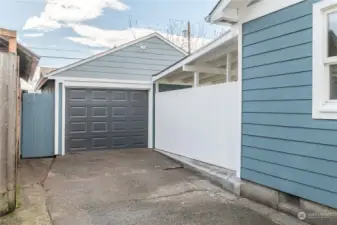 Garage has space for up to two vehicles