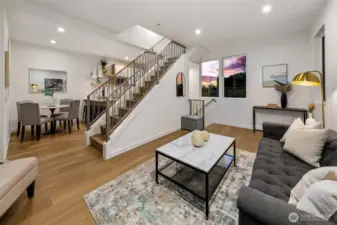 Main floor offers special separated spaces for living and dining.  This living room sits just off the dining room and kitchen.