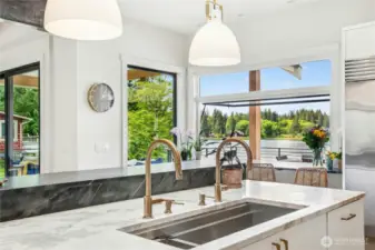 Enjoy lake views from the heart of the kitchen.