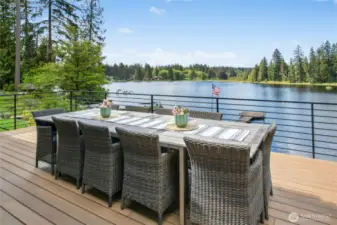 Plenty of room on the expansive deck for al fresco dining.