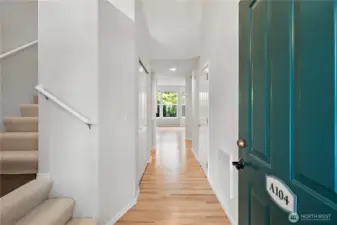 Welcoming foyer with high ceilings for a bright, airy feel right as you walk in