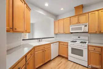 Gourmet kitchen with plenty of counter space and storage